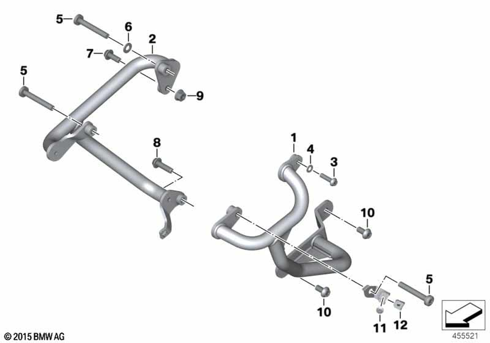 BMW Motorrad Right Engine Protection Bar — 77148548832 — parts illustration