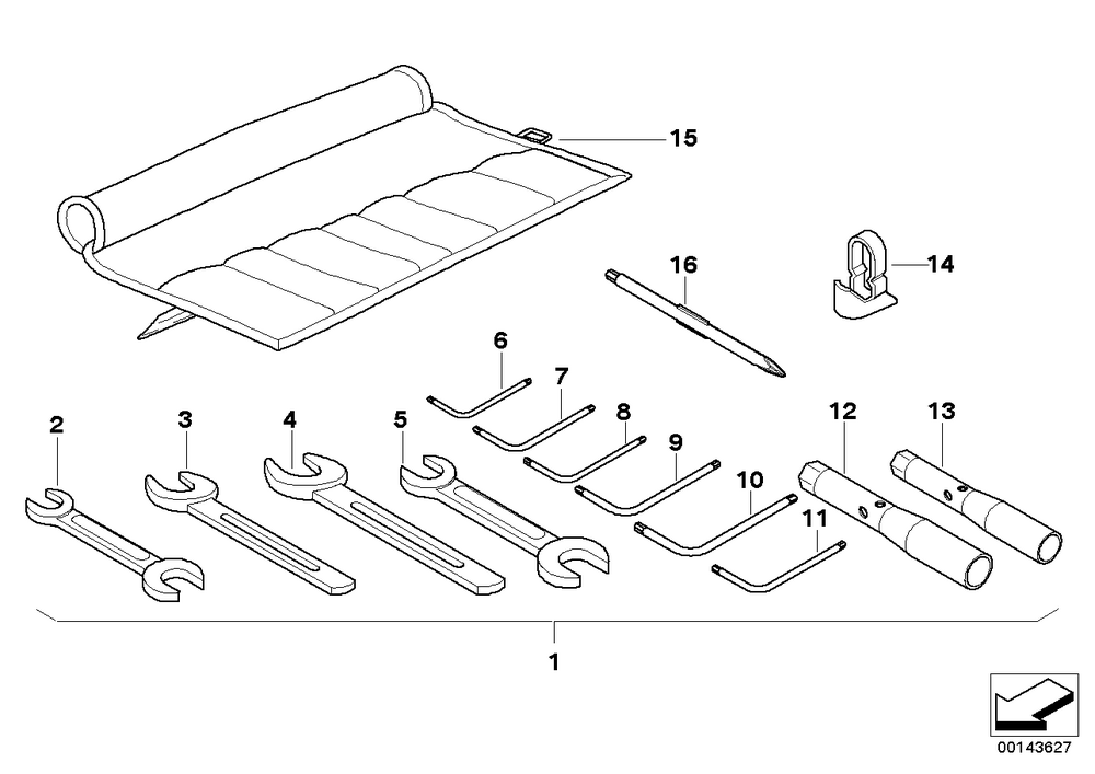 BMW Motorrad Torx Wrench - 40 — 52537650966 — parts illustration