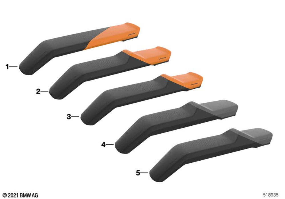 BMW Motorrad Backrest Comfort Seat Front - Black/Grey — 52538552176 — parts illustration