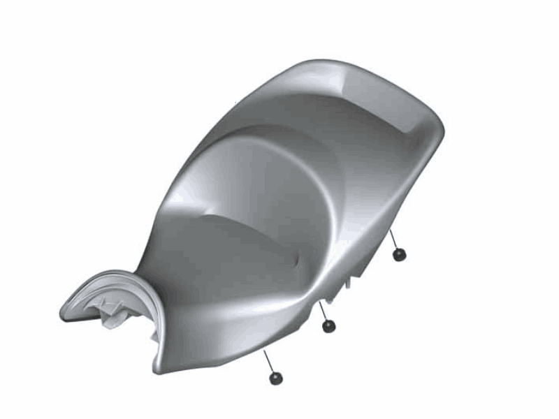 BMW K1600GTL One-Piece High Seat, Black — part 52539829802; product photograph