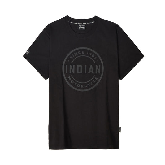 Indian Motorcycle Men’s Circle Block Icon T-Shirt, Black — M