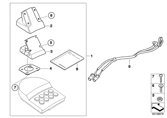 BMW Motorrad Set Of Retaining Fixture, Navigator — 71607685539 — parts illustration