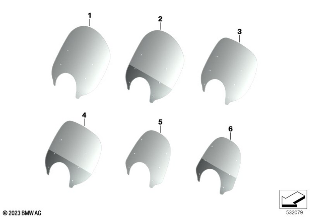 BMW Motorrad Windshield — 77339443604 — parts illustration