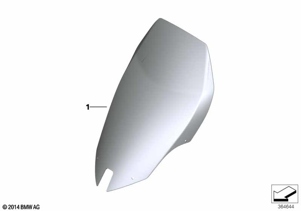 BMW Motorrad Touring Windshield — 77338545707 — parts illustration