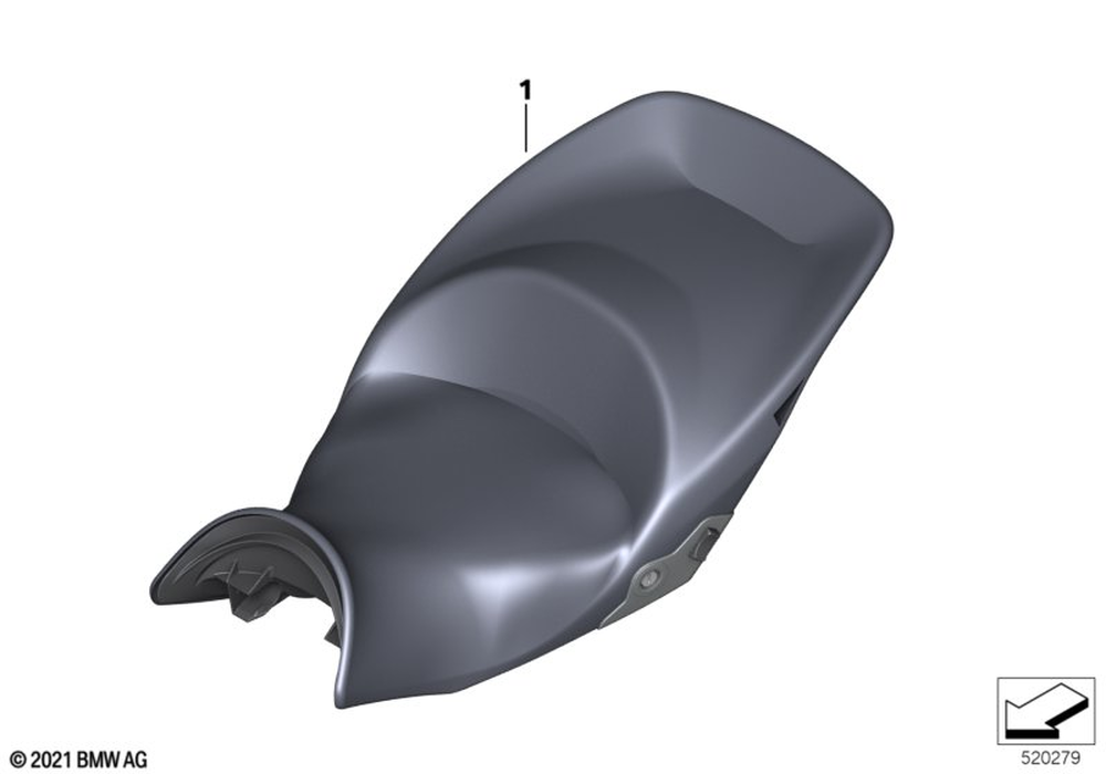 BMW Motorrad Seat Bench One-Piece High - Black — 52539829802 — parts illustration