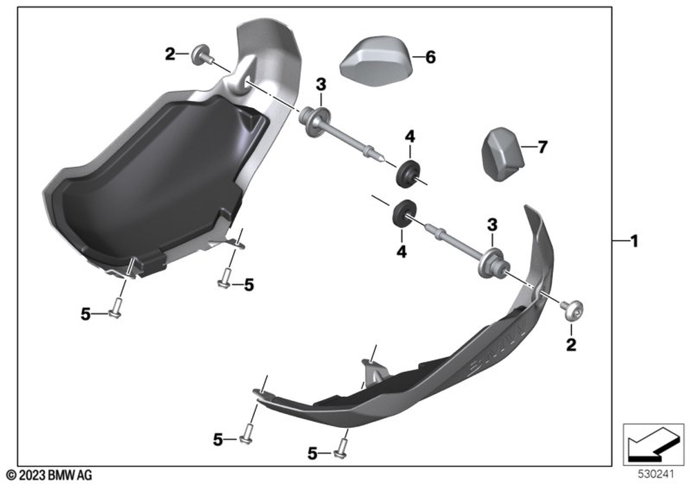 BMW Motorrad Cylinder Head Cover Guard Set — 77148406187 — parts illustration