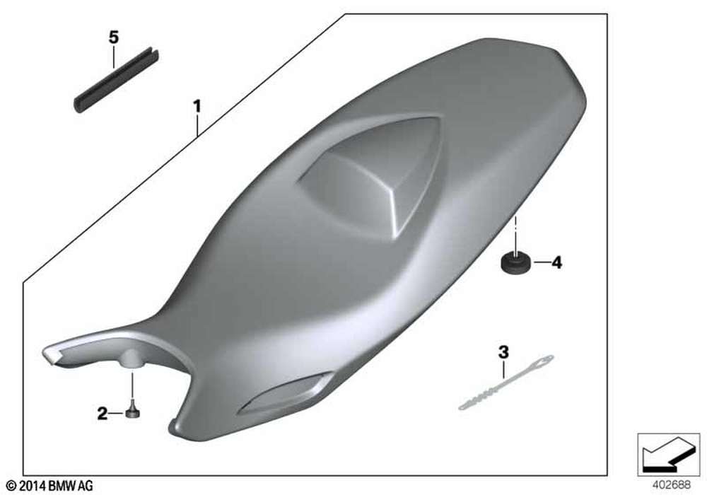 BMW Motorrad Comfort Seat, Black — 52538528623 — parts illustration