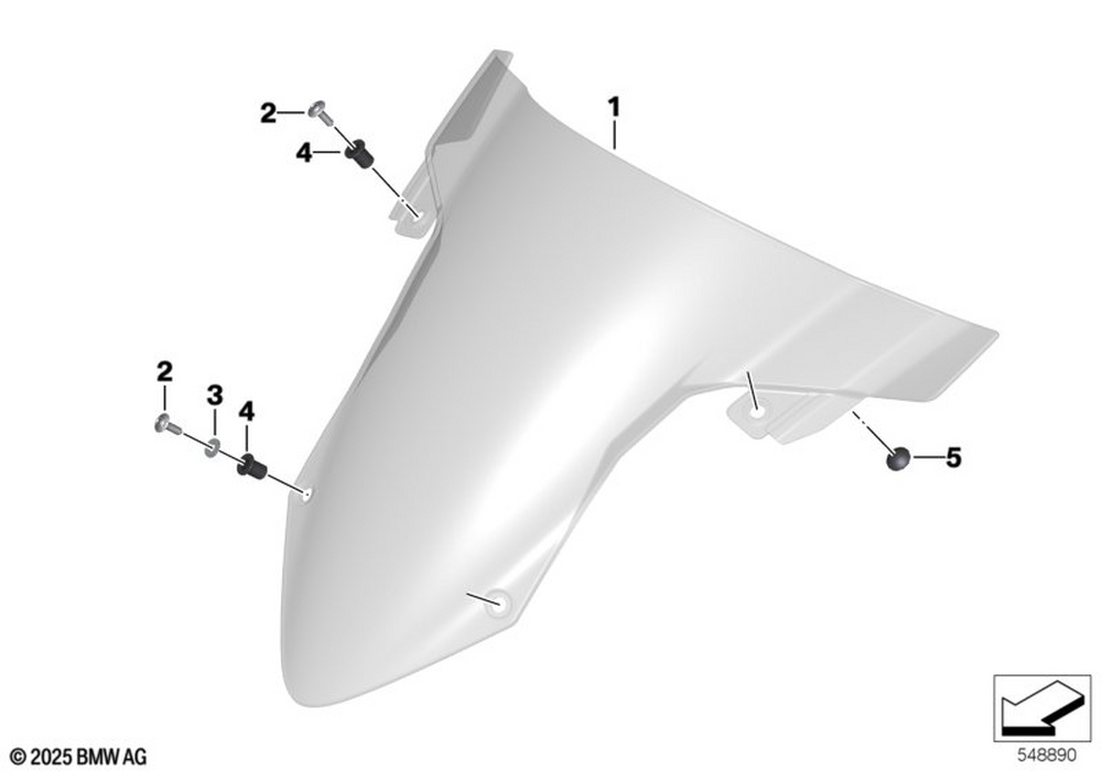 BMW Motorrad Windshield, Tinted — 77331686589 — parts illustration