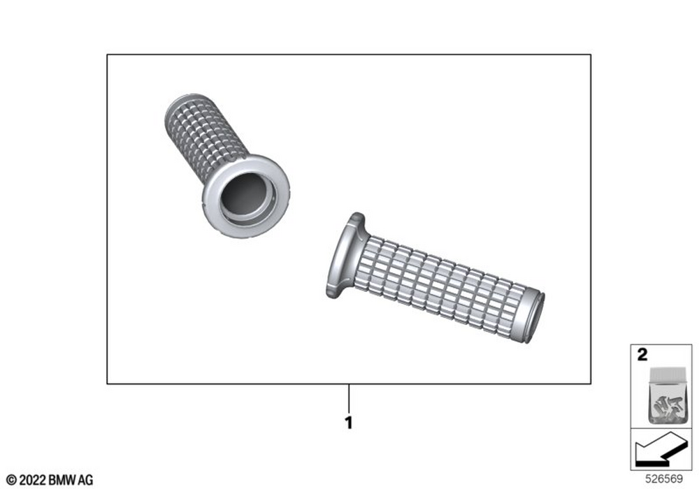 BMW Motorrad Handlebar Grip, Two-Tone Black — 77222469295 — parts illustration