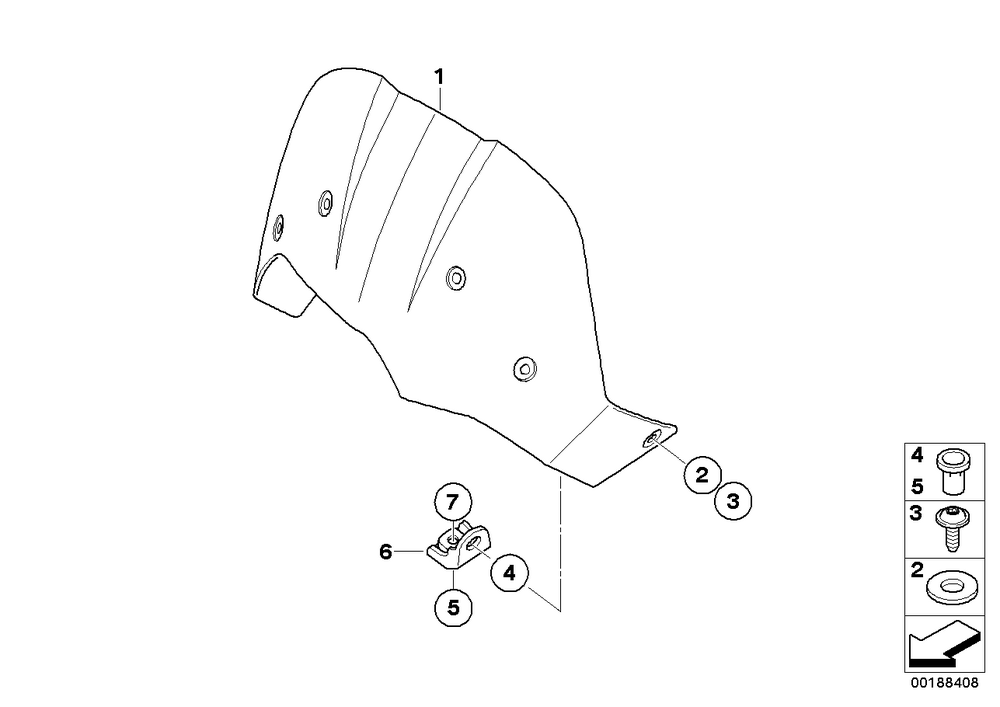 BMW Motorrad Windshield, High, Tinted - H=220mm — 77338561755 — parts illustration