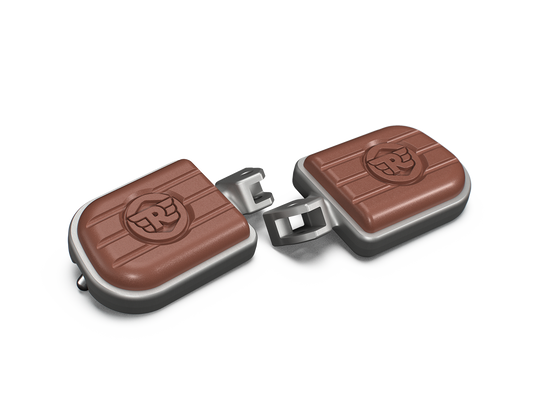 Royal Enfield Brown And Silver Deluxe Footpegs - KXA00181
