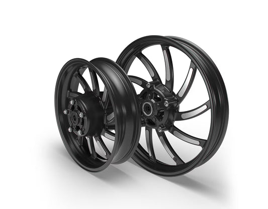 Royal Enfield Super Meteor 650 Style 1 Alloy Wheels, Black — Front & Rear Pair — KXA00217