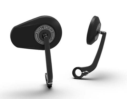 Royal Enfield Black Tapered Bar End Mirrors - KXA00281