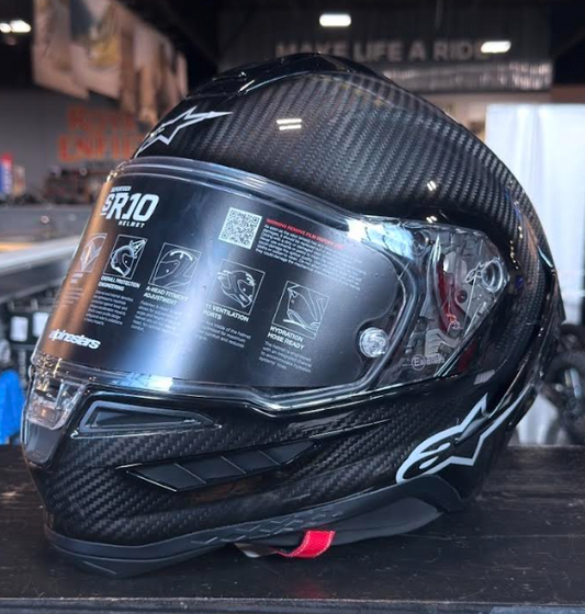 Alpinestars Supertech R10 Carbon Black Helmet — Standard