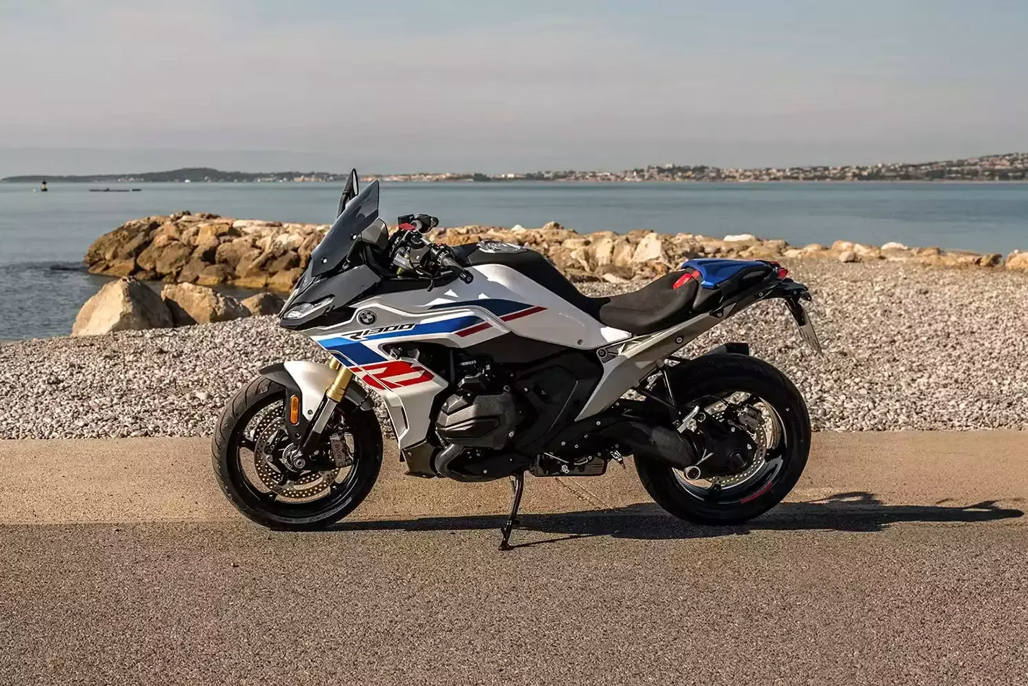 BMW motorcycle overlooking the coast